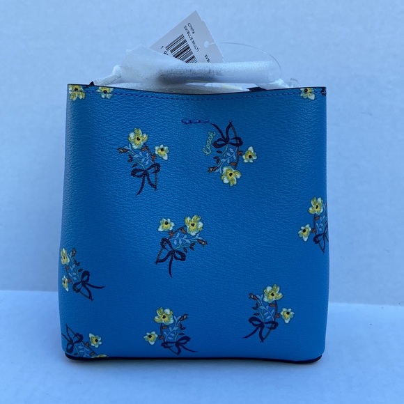 New COACH Mini Town Bucket Bag With Floral Bow Print - Picture 3 of 5